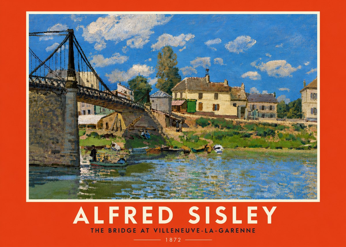 Sisley The Bridge at Villeneuve-la-garenne I No6 - Plakat