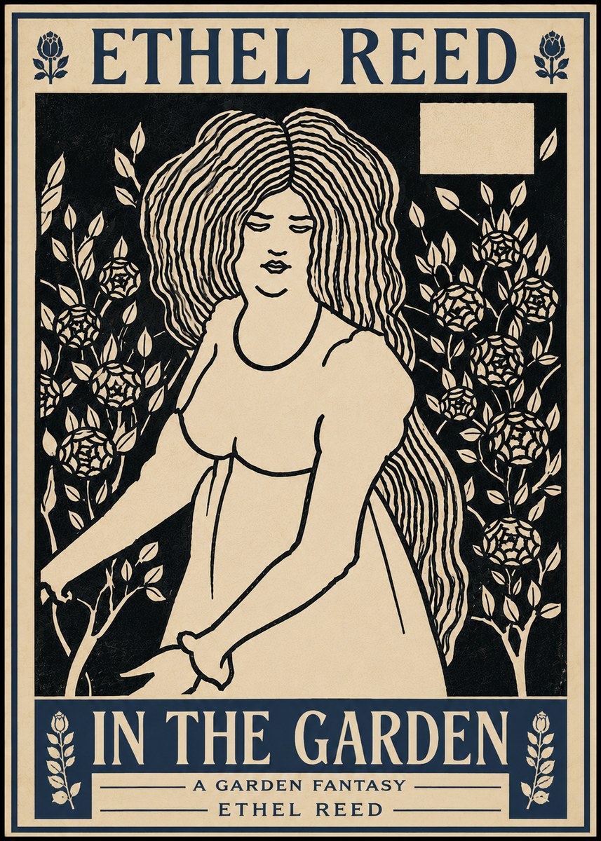 Ethel Reed In the Garden No6 - Plakat