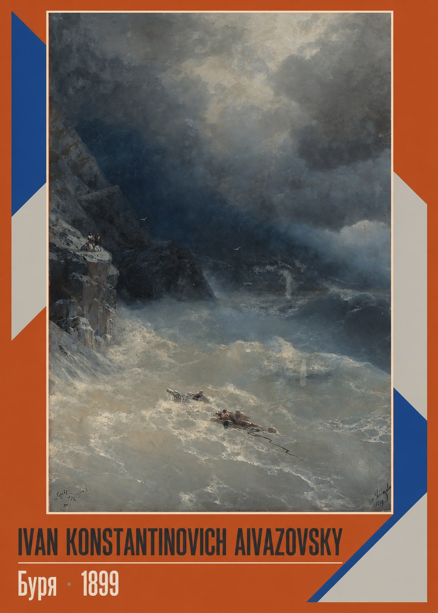 Ivan Konstantinovich Aivazovsky Буря No2 - Plakat