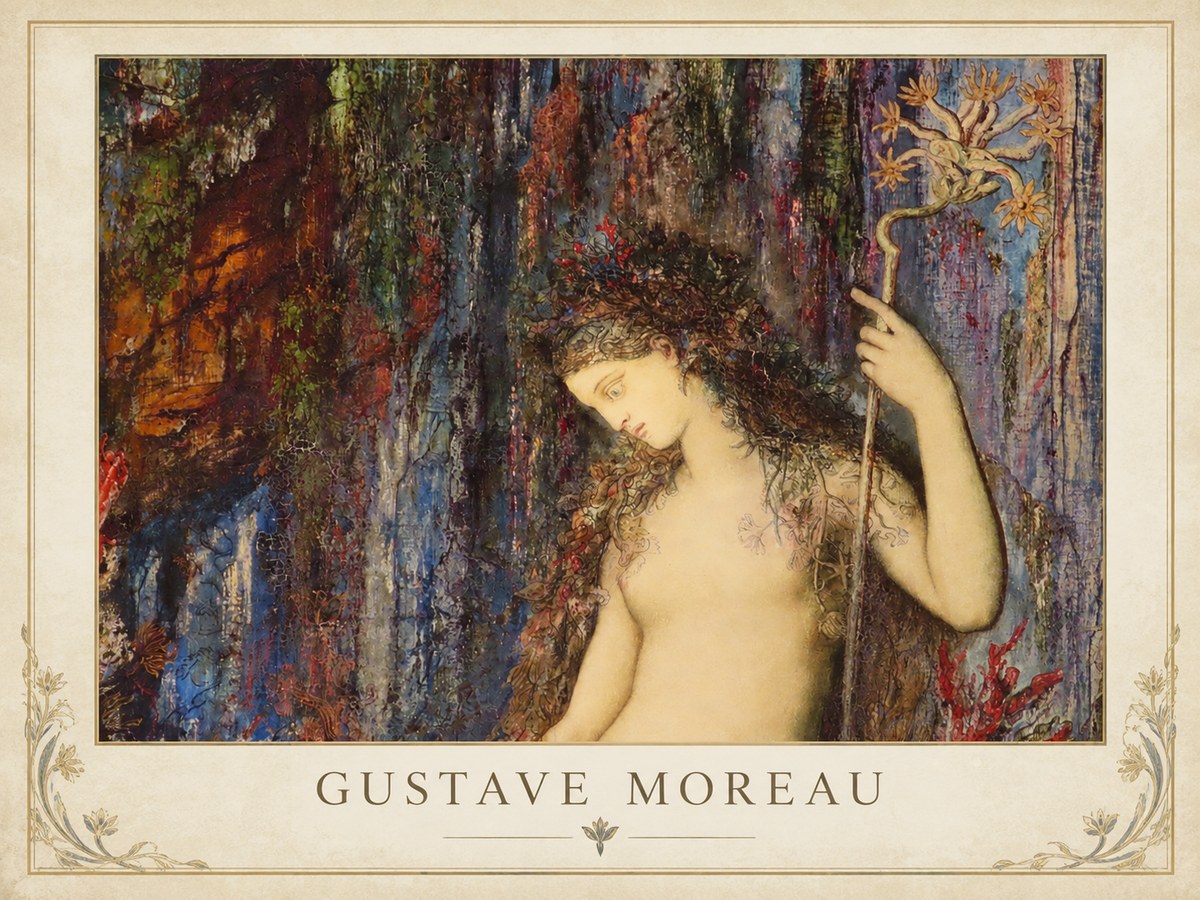 Gustave Moreau The Flower with the Human Head No1 - Plakat