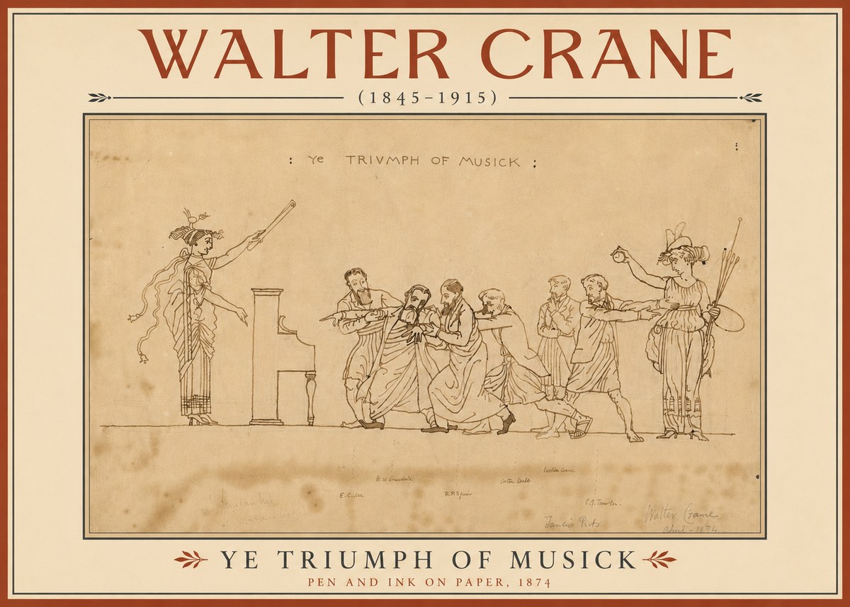 Walter Crane Ye Triumph of Musick No4 - Plakat