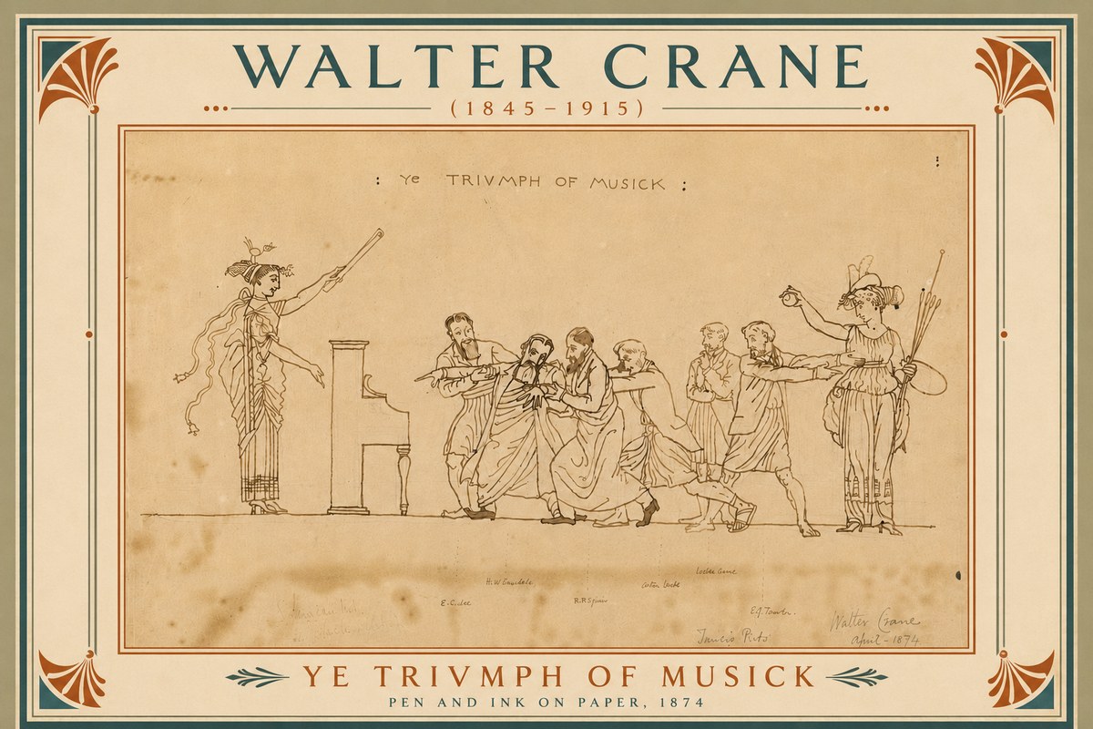 Walter Crane Ye Triumph of Musick No6 - Plakat