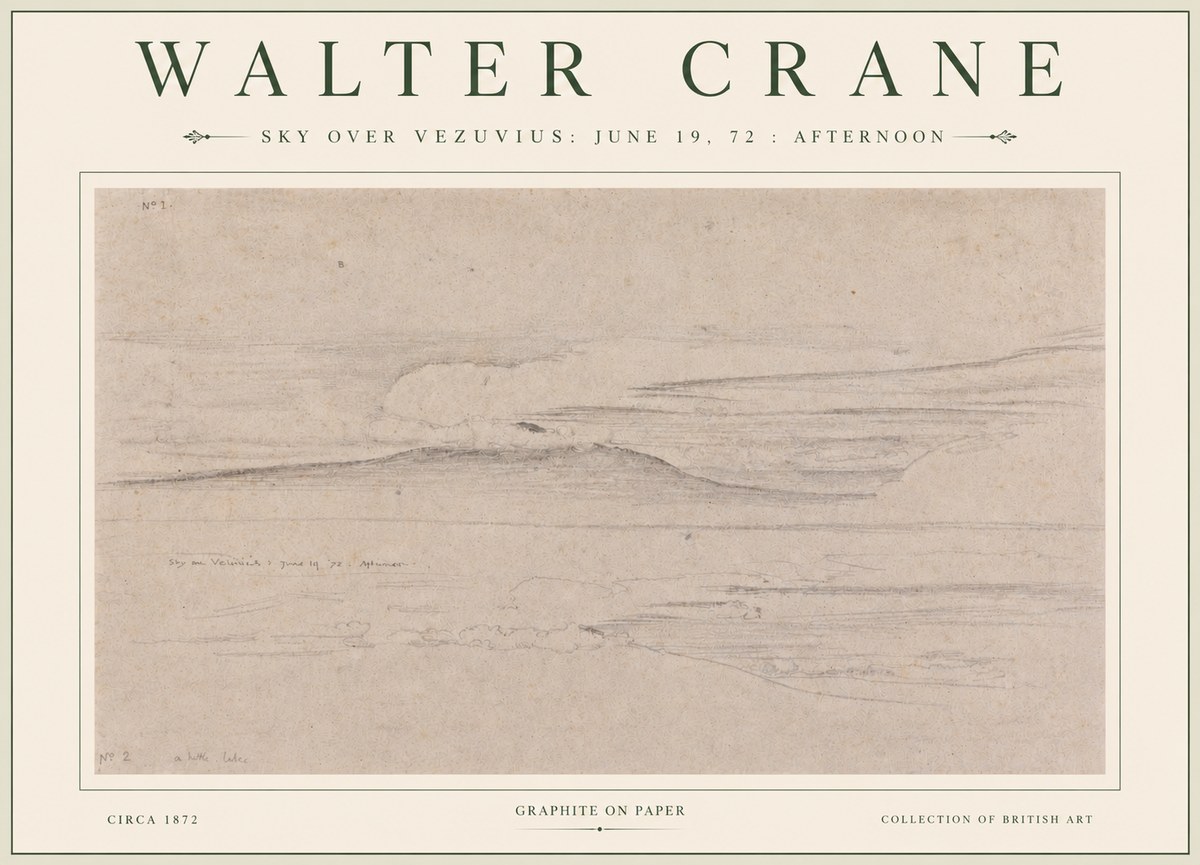 Walter Crane Sky over Vezuvius: June 19, 72 : Afternoon No3 - Plakat