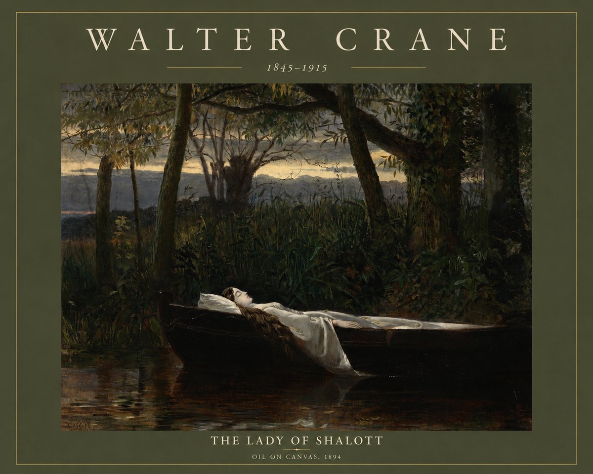Walter Crane The Lady of Shalott No2 - Plakat