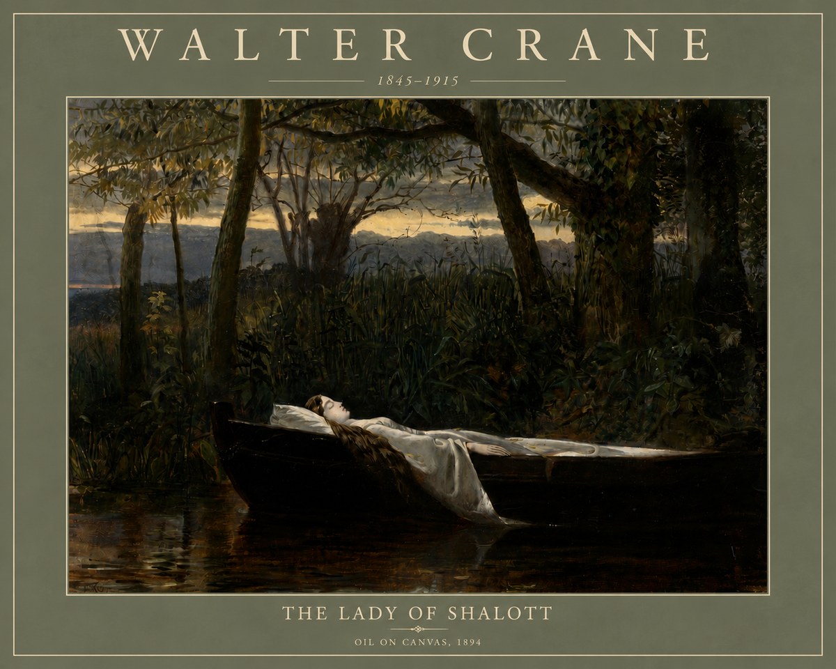 Walter Crane The Lady of Shalott No4 - Plakat