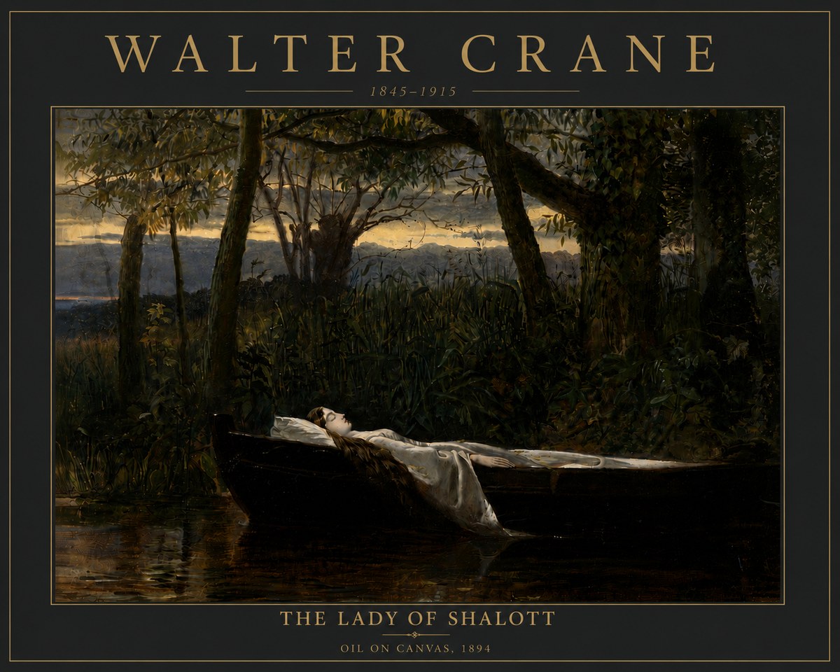Walter Crane The Lady of Shalott No6 - Plakat