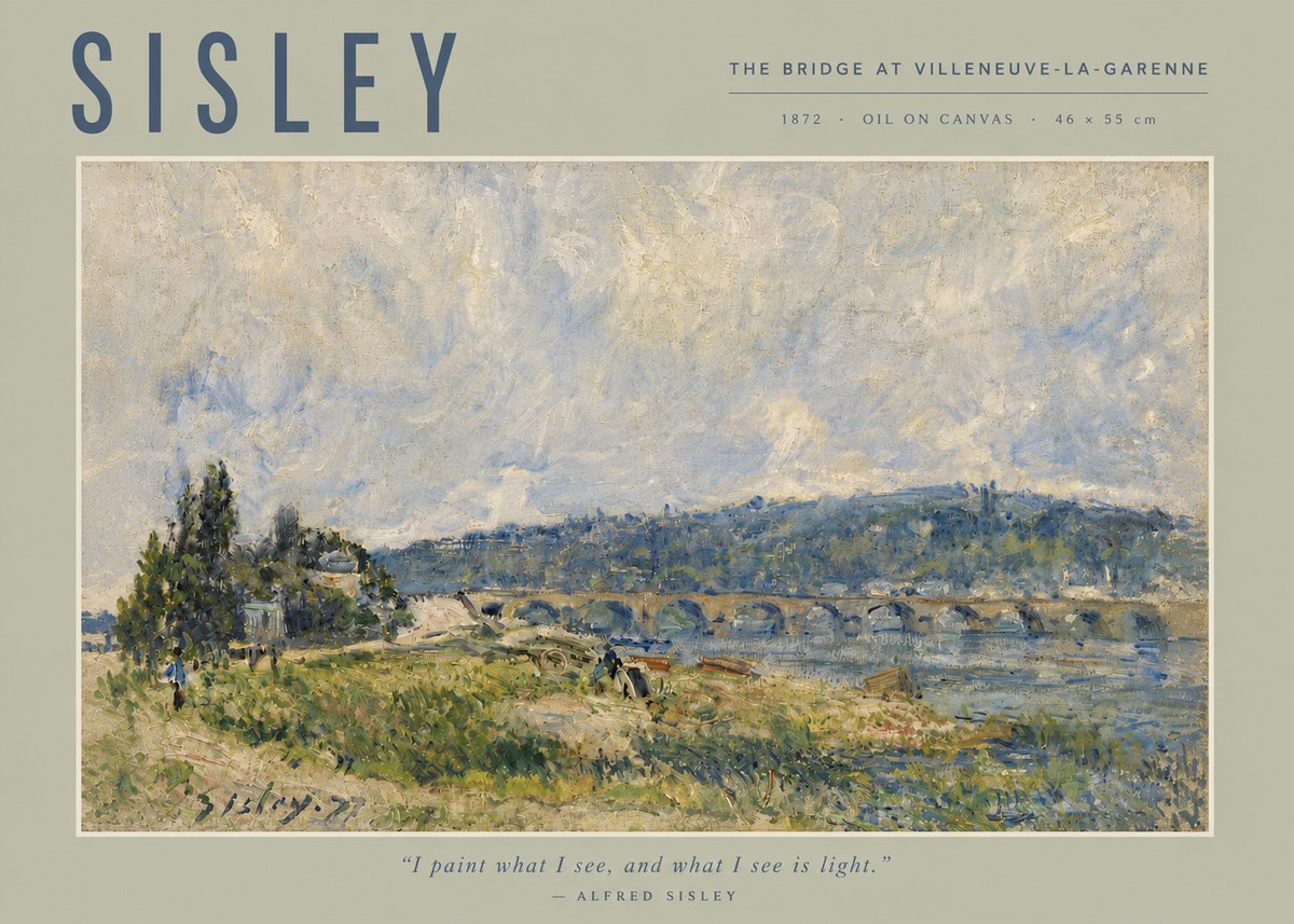 Sisley The Bridge at Villeneuve-la-garenne II No4 - Plakat