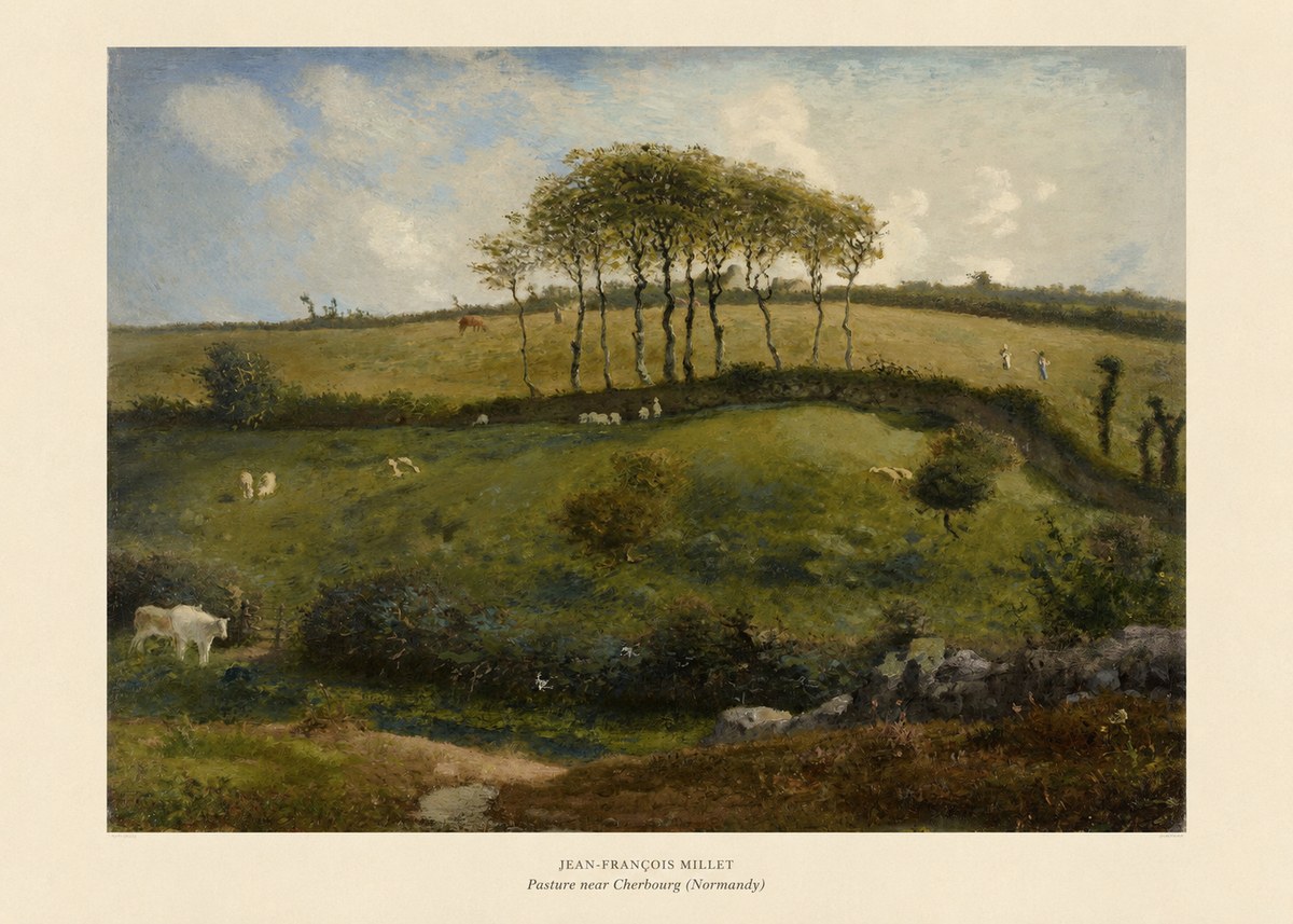 Jean-François Millet Pasture Near Cherbourg (Normandy) No5 - Plakat