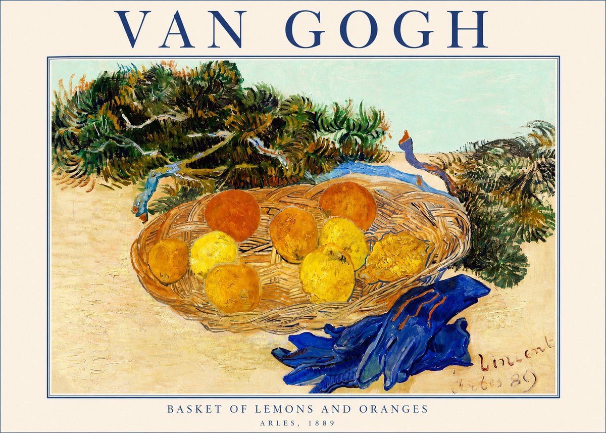 Van Gogh Basket of Lemons and Oranges No4 - Plakat