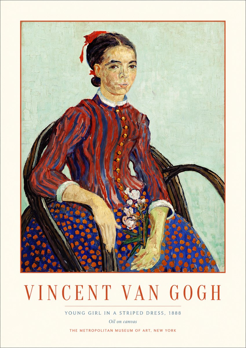 Van Gogh Young Girl in a Striped Dress, 1888 No1 - Plakat