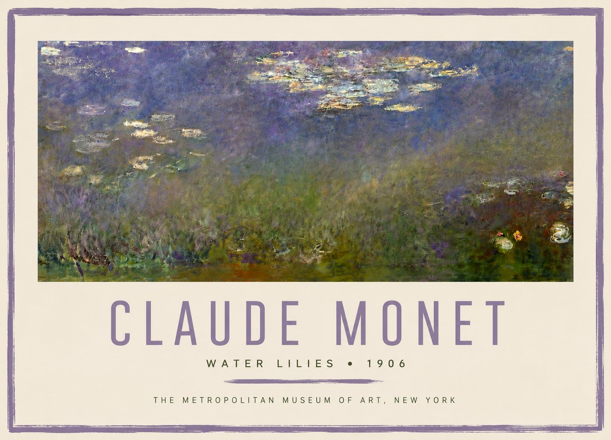 Monet Water Lilies - 1906 No6 - Plakat