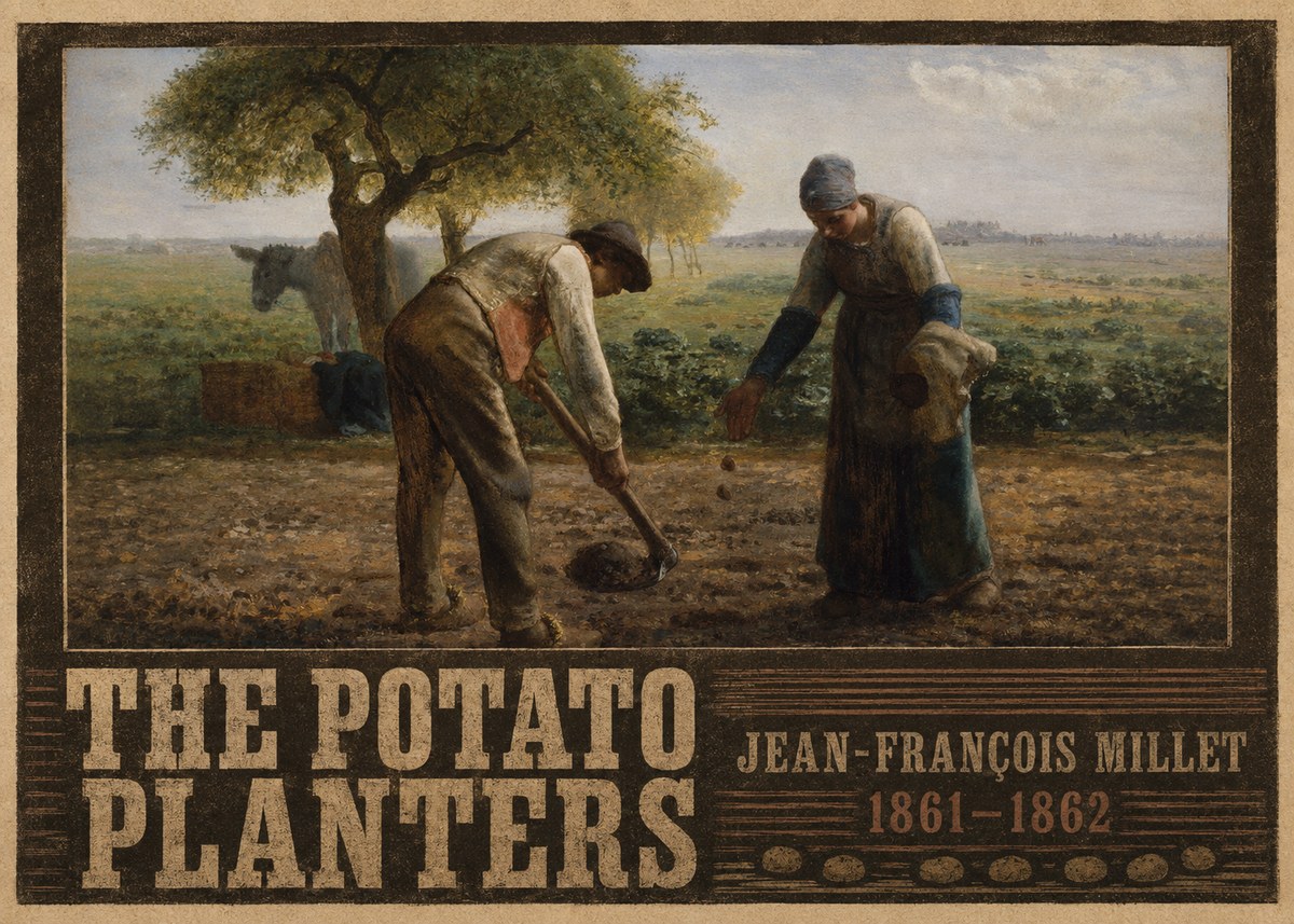 Jean-François Millet The Potato Planters No4 - Plakat