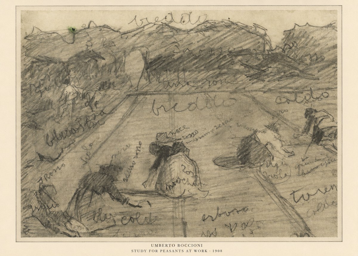 Umberto Boccioni Study for Peasants at Work No6 - Plakat