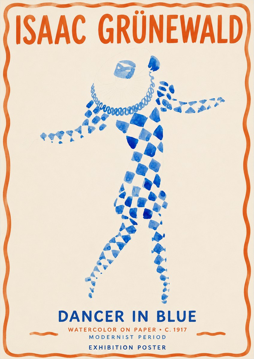 Isaac Grünewald Dancer in Blue No2 - Plakat