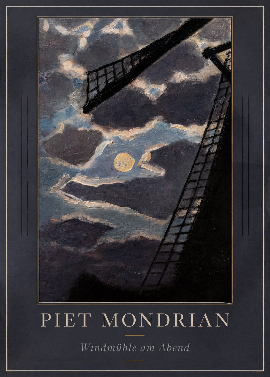 Piet Mondrian Windmühle Am Abend II No1 - Plakat