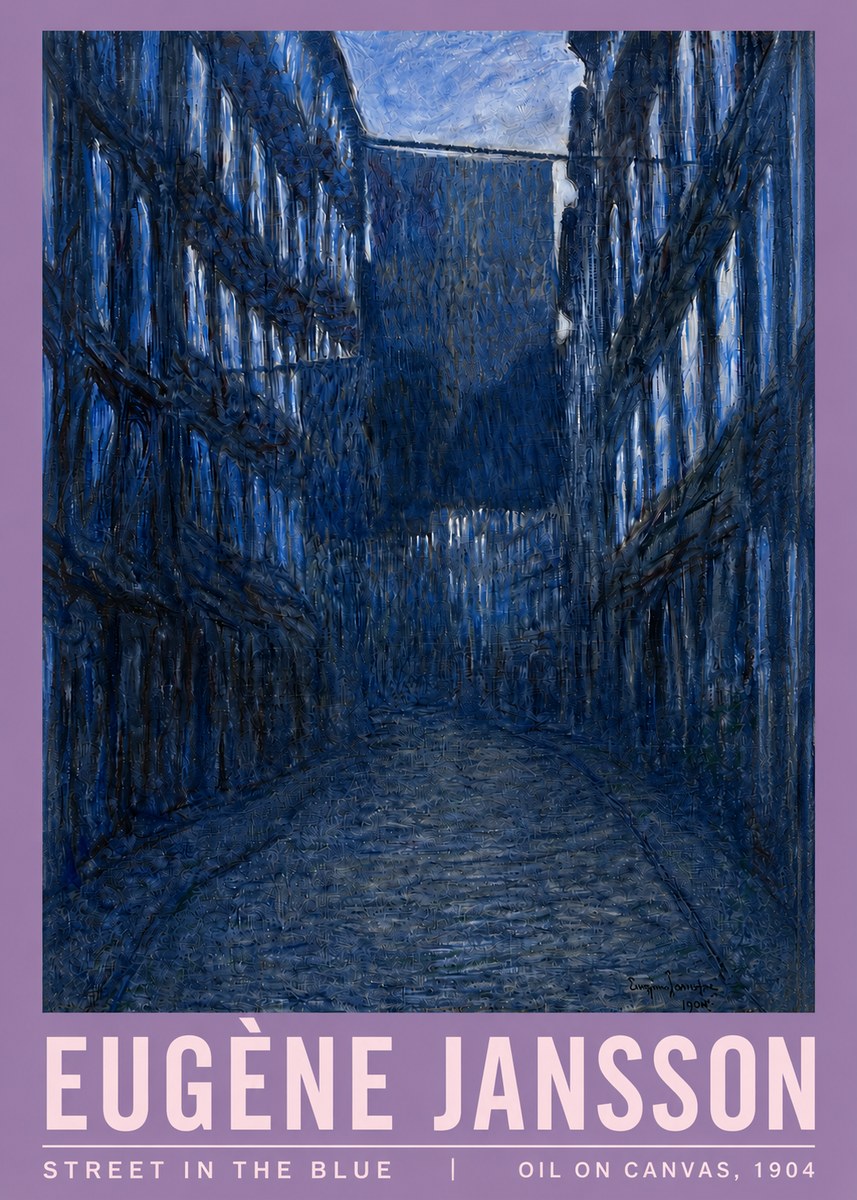 Eugène Jansson Street in the Blue No3 - Plakat