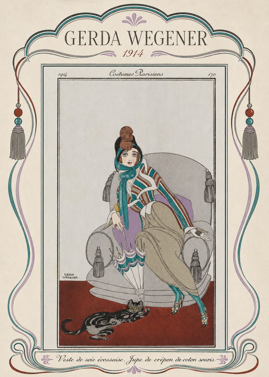 Gerda Wegener Veste De Soie Écossaise. Jupe De Crépon De Coton Souris. No4 - Plakat