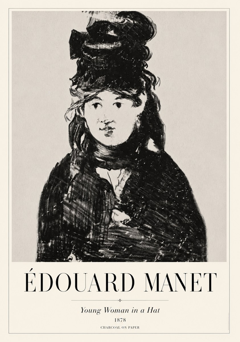 Édouard Manet Young Woman in a Hat III No1 - Plakat