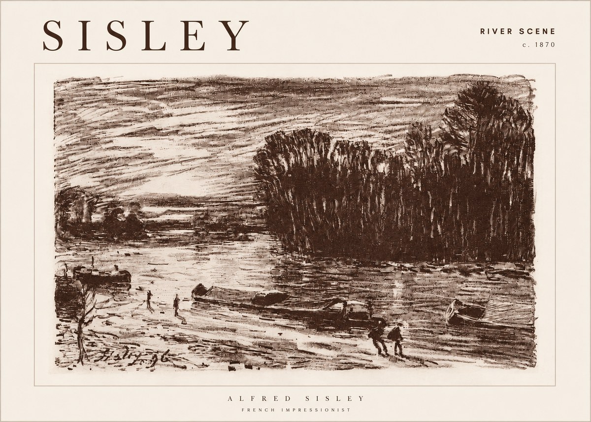 Sisley River Scene No4 - Plakat