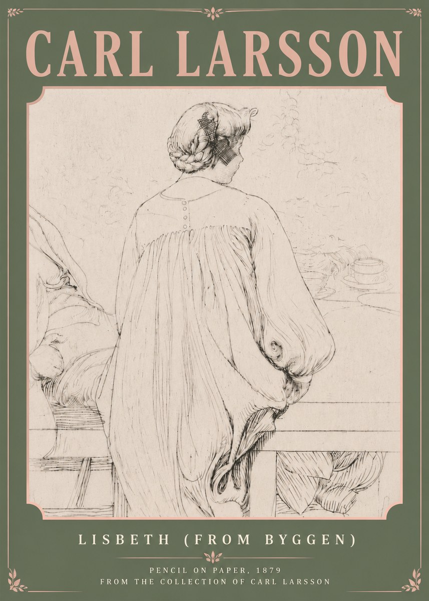 Carl Larsson Lisbeth (from Byggen) No5 - Plakat