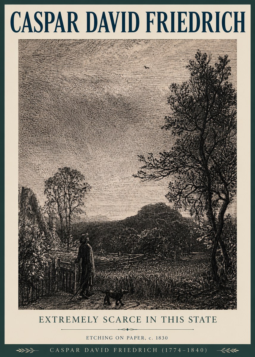Caspar David Friedrich Extremely Scarce in This State No3 - Plakat