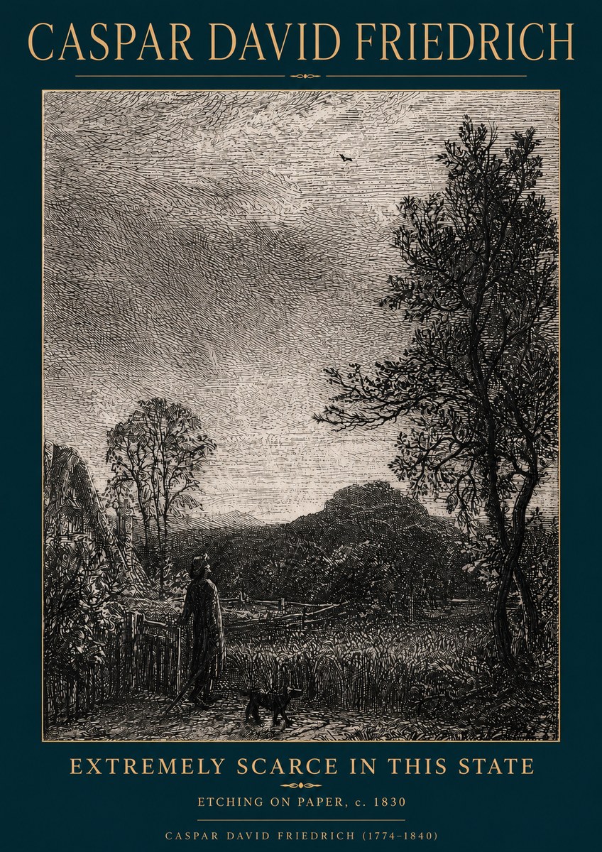 Caspar David Friedrich Extremely Scarce in This State No4 - Plakat