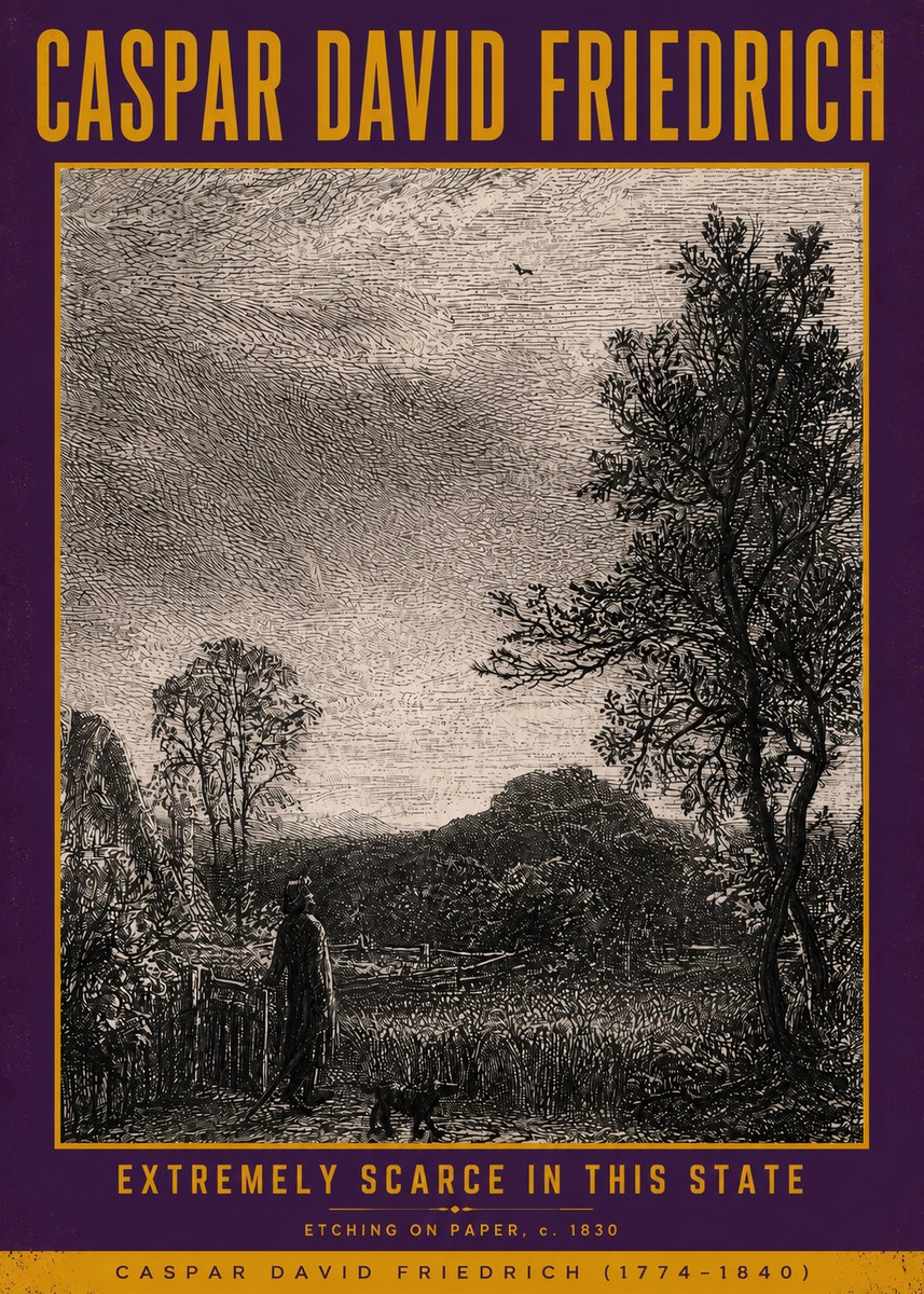 Caspar David Friedrich Extremely Scarce in This State No5 - Plakat