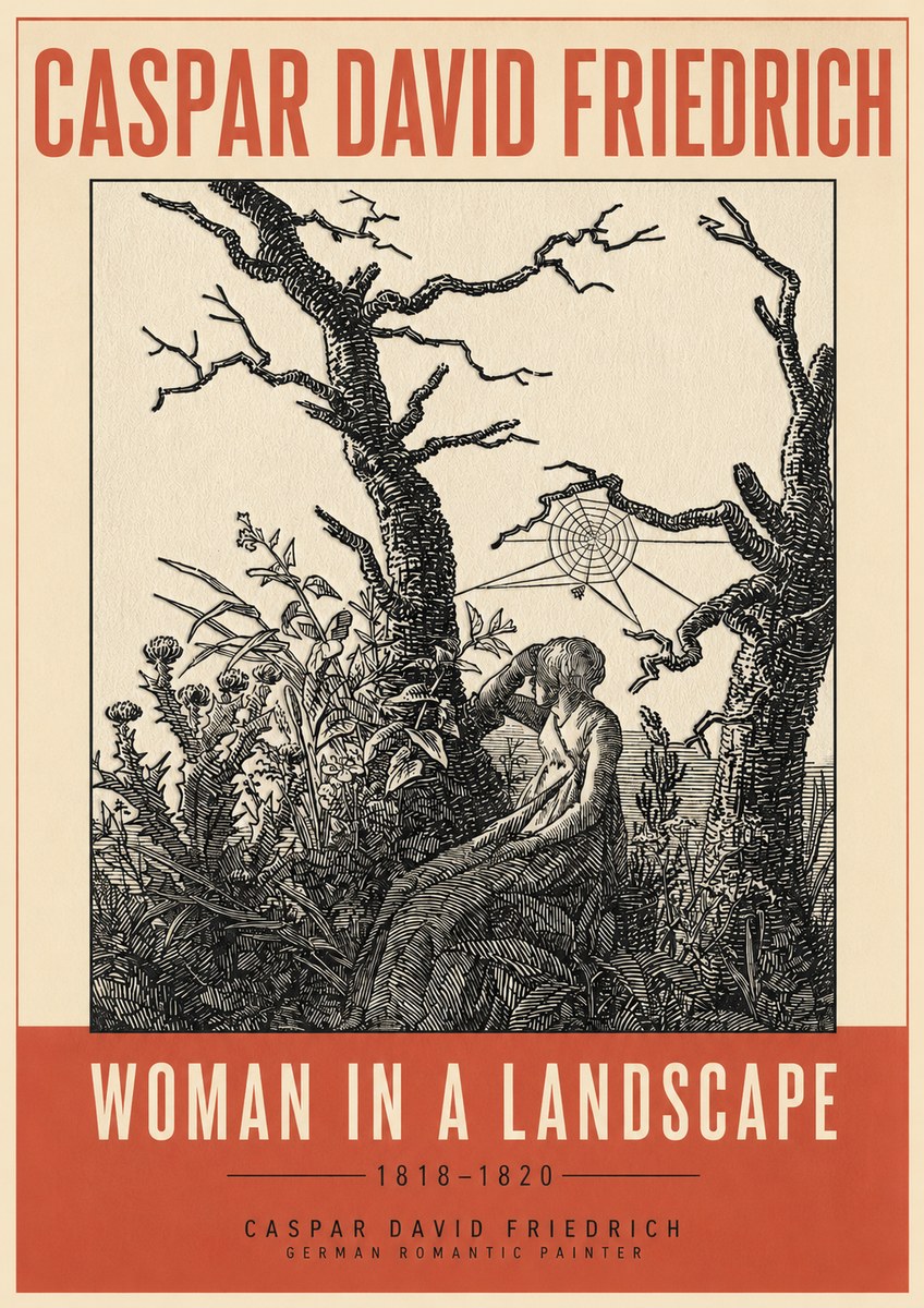 Caspar David Friedrich Woman in a Landscape No3 - Plakat