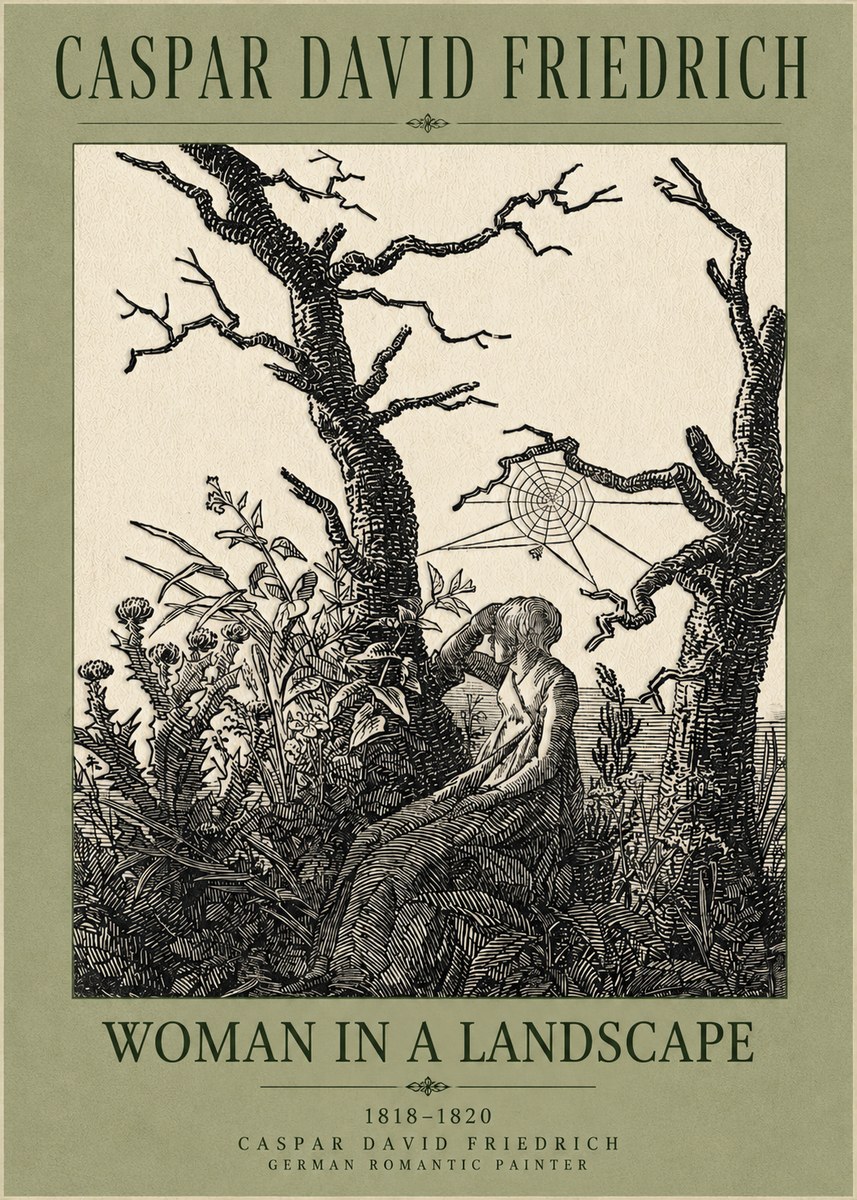 Caspar David Friedrich Woman in a Landscape No5 - Plakat