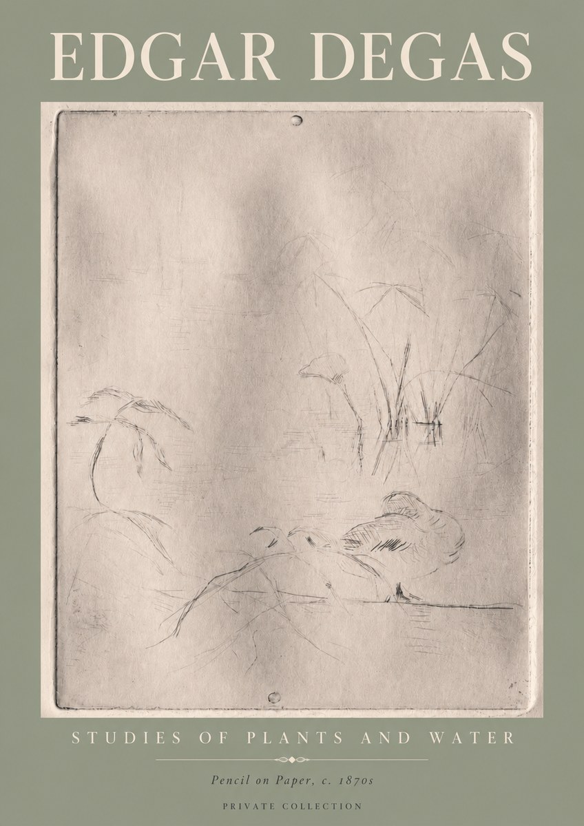 Edgar Degas Studies of Plants and Water No4 - Plakat