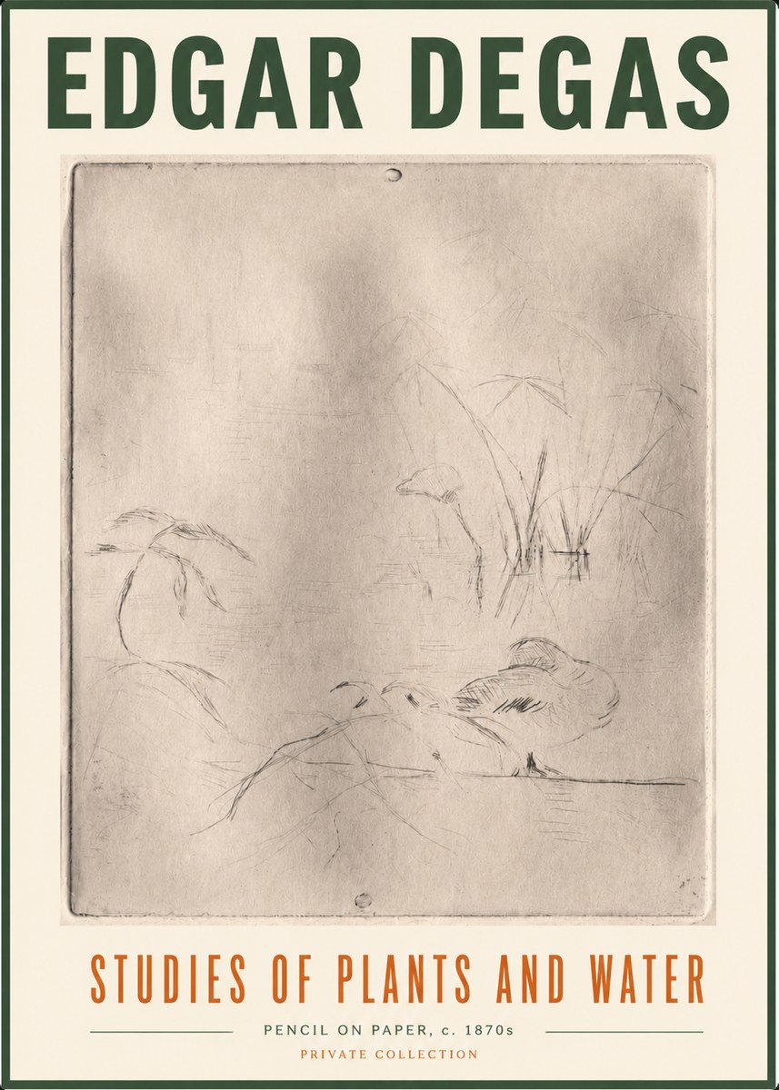 Edgar Degas Studies of Plants and Water No5 - Plakat