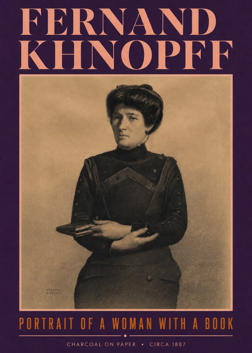 Fernand Khnopff Portrait of a Woman with a Book No4 - Plakat