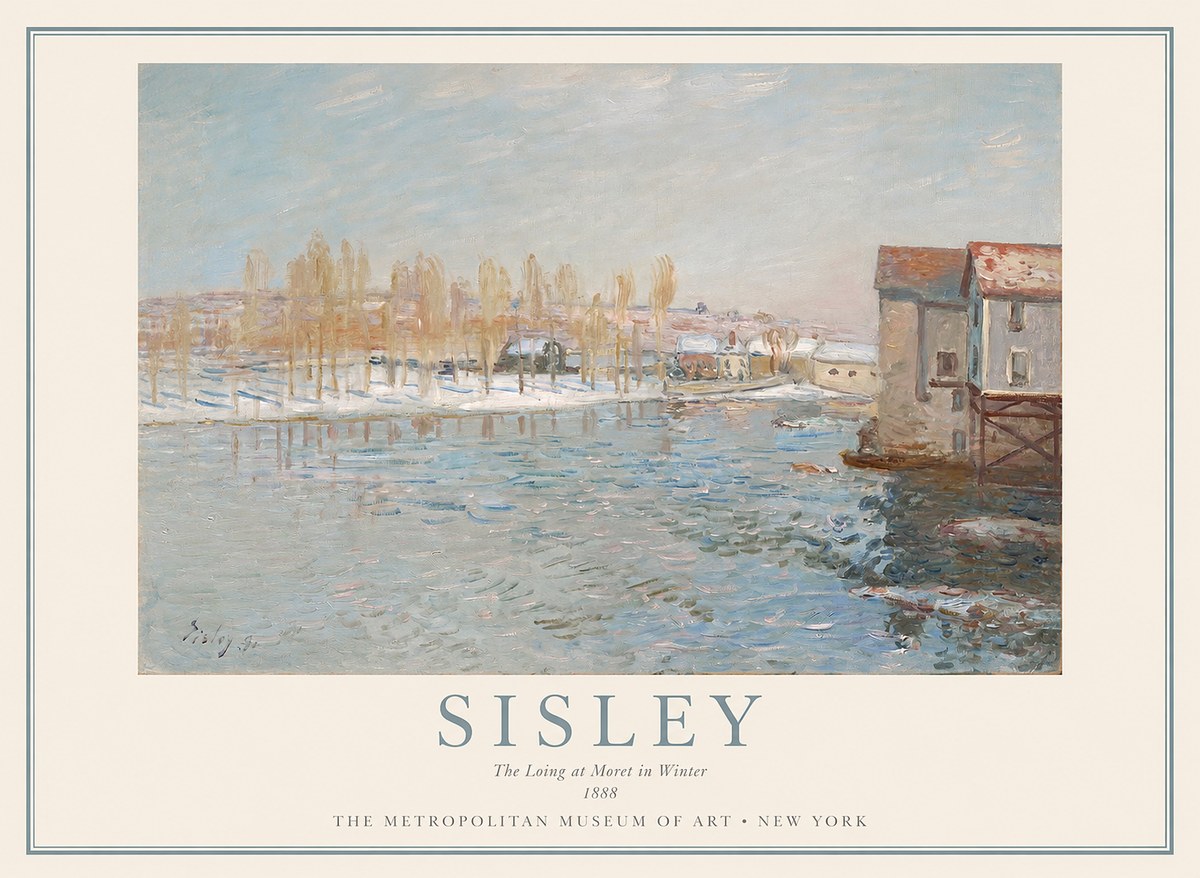 Sisley The Loing at Moret in Winter No1 - Plakat