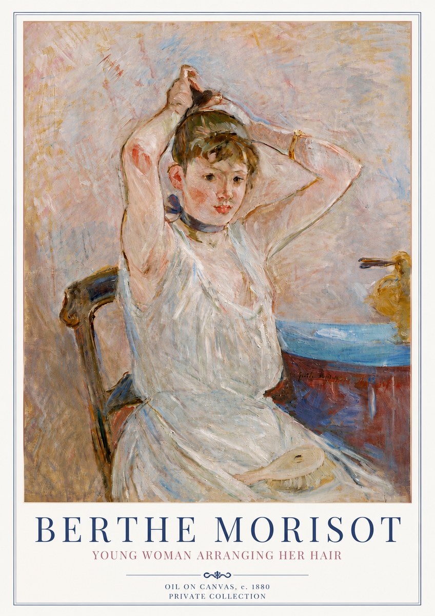 Berthe Morisot Young Woman Arranging Her Hair No3 - Plakat