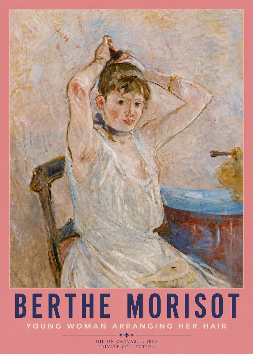 Berthe Morisot Young Woman Arranging Her Hair No5 - Plakat