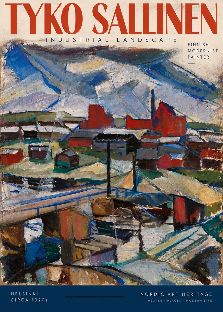 Tyko Sallinen Industrial Landscape No5 - Plakat