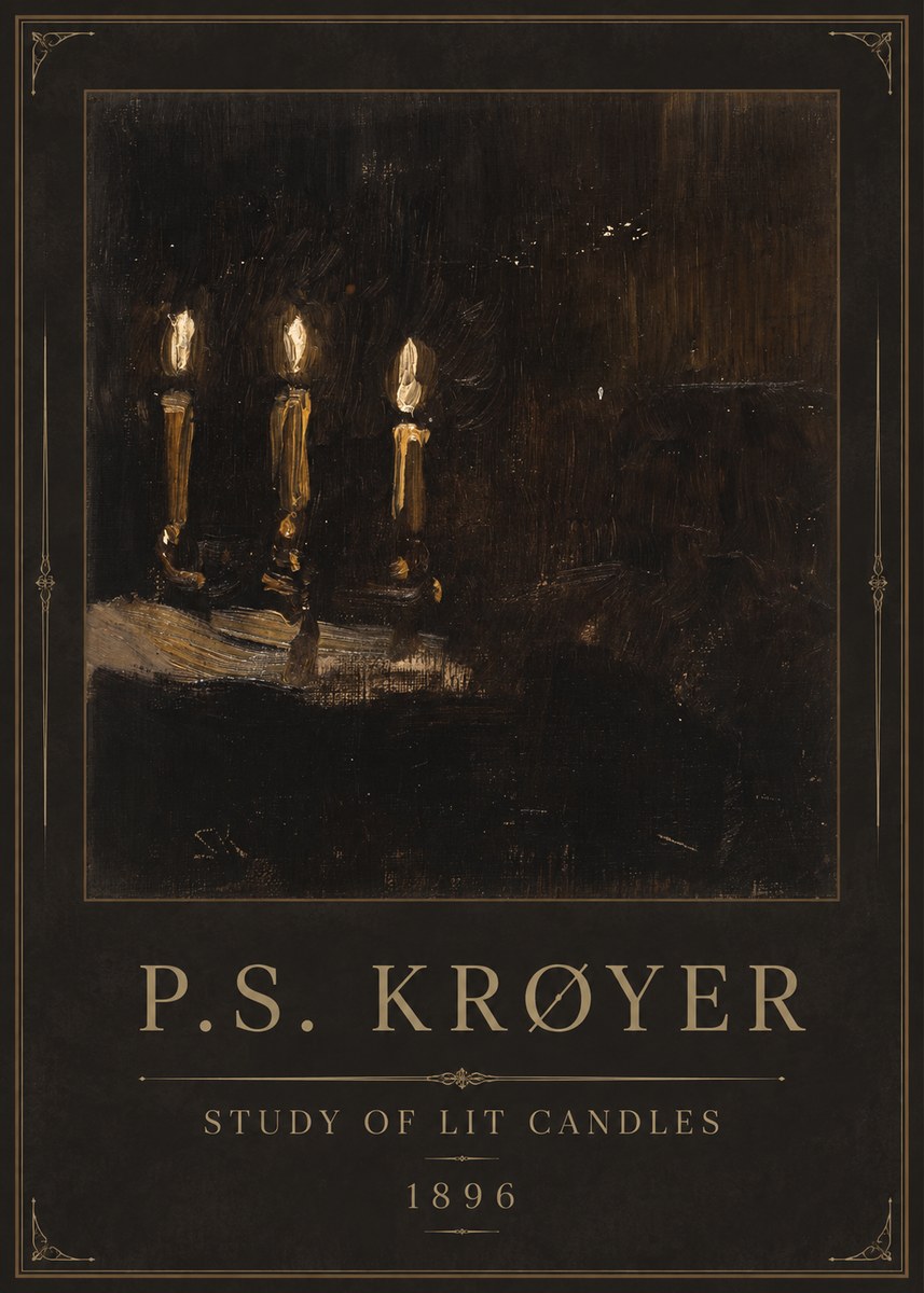 P.S. Krøyer Study of Lit Candles No1 - Plakat