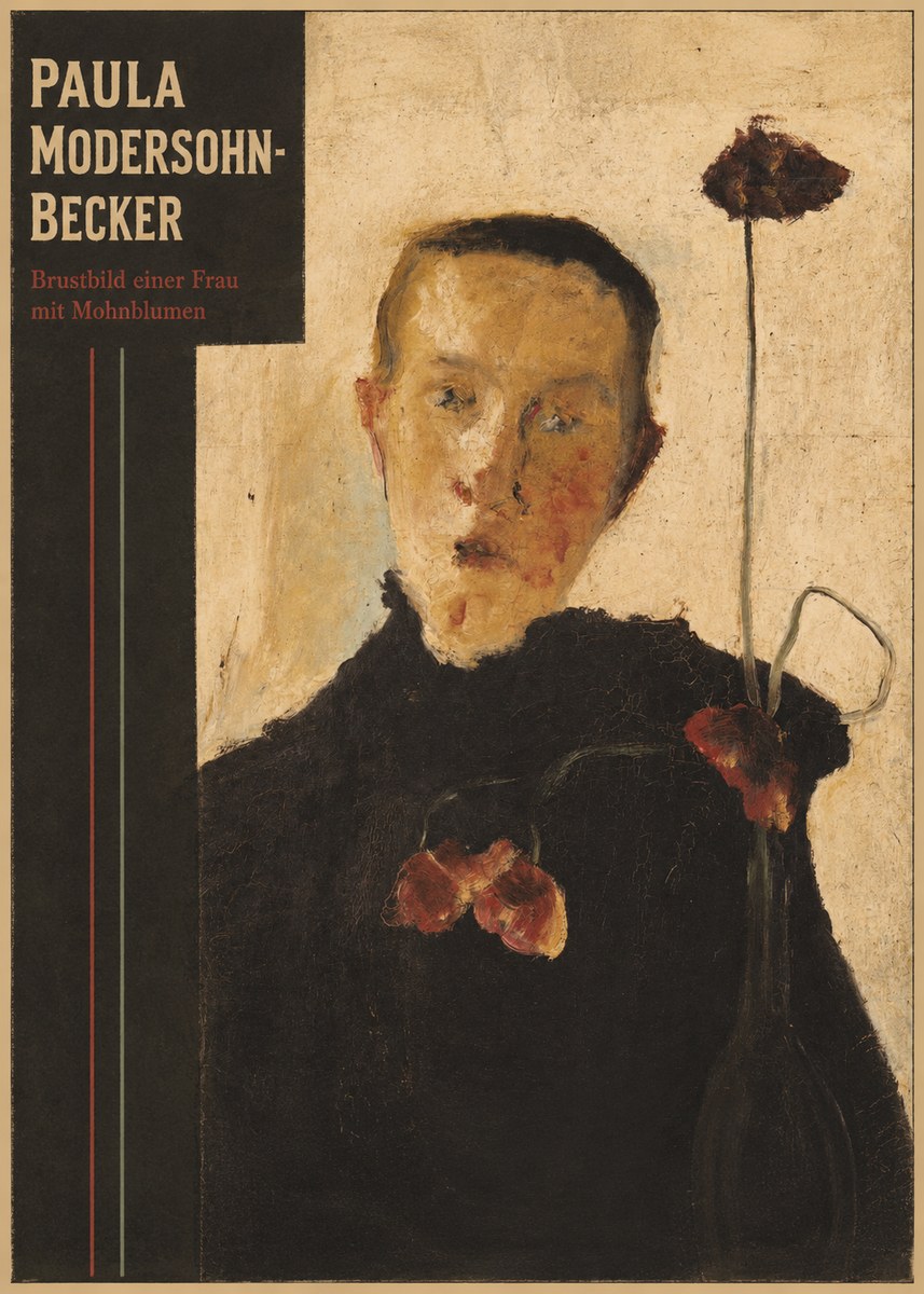 Paula Modersohn-Becker Brustbild Einer Frau Mit Mohnblumen No4 - Plakat