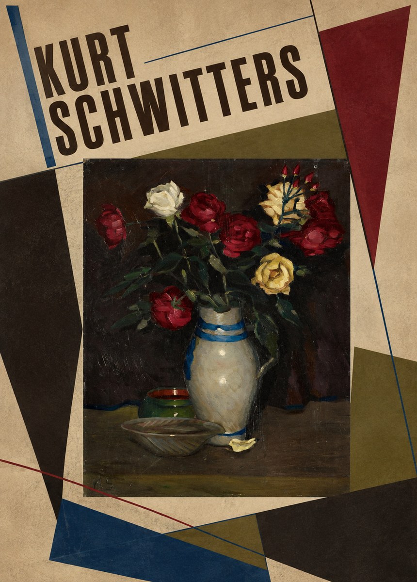 Kurt Schwitters Still Life with Roses No3 - Plakat