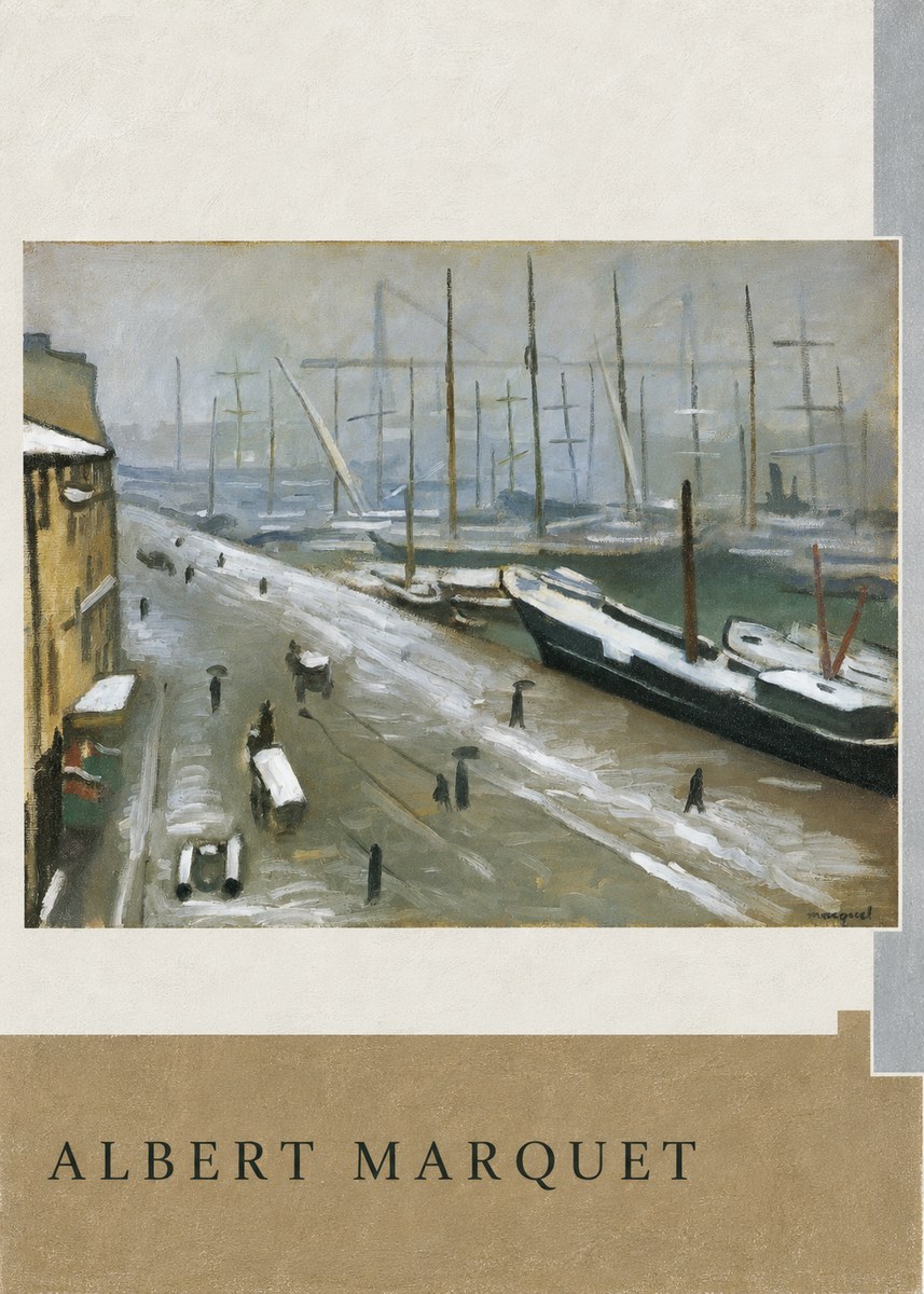 Albert Marquet Le Havre, Le Bassin Sous La Neige No5 - Plakat