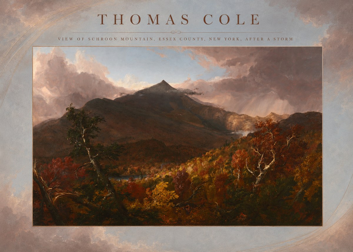 Thomas Cole View of Schroon Mountain, Essex County, New York, After a Storm No3 - Plakat