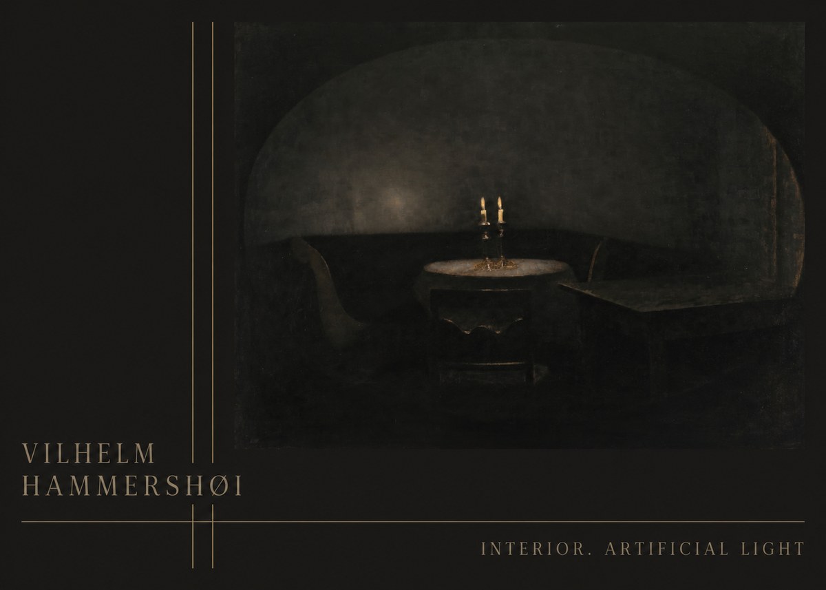 Vilhelm Hammershøi Interior. Artificial Light No3 - Plakat