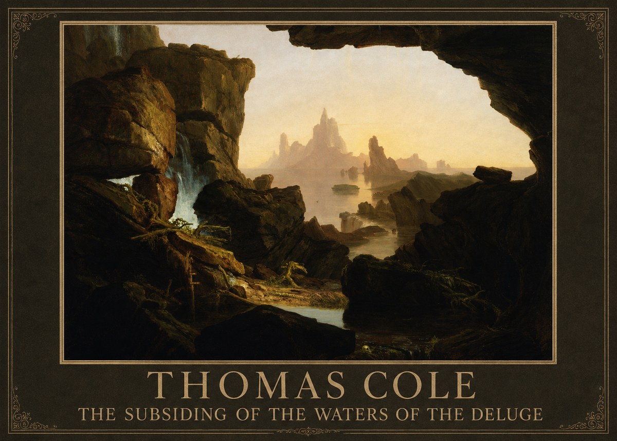 Thomas Cole The Subsiding of the Waters of the Deluge I No1 - Plakat