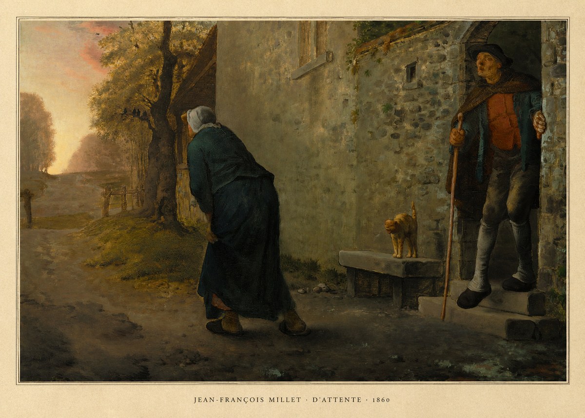 Jean-François Millet D'attente No5 - Plakat