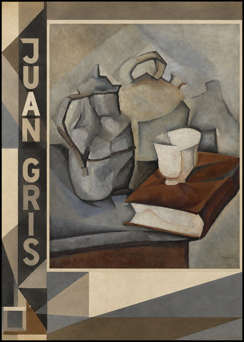 Juan Gris Still Life with Book and Vessels No2 - Plakat