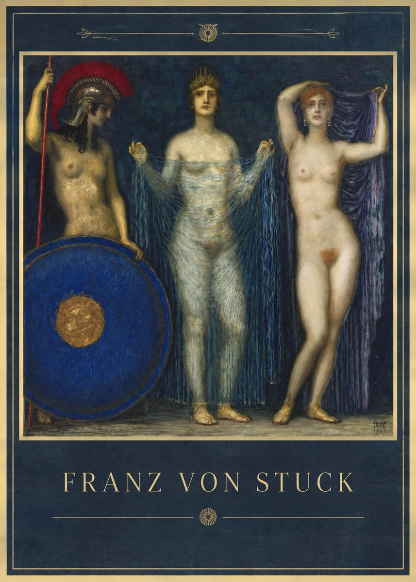 Franz von Stuck The Three Nudes No1 - Plakat