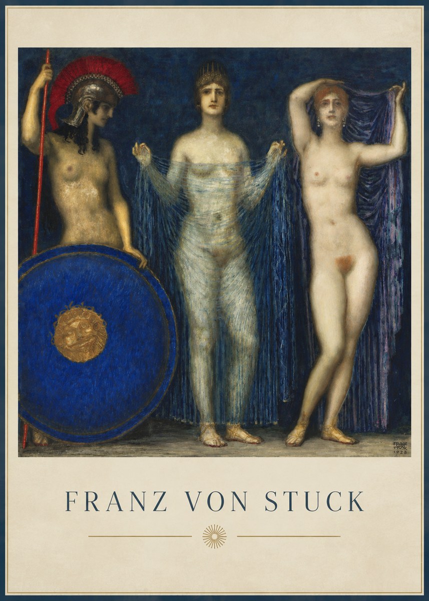 Franz von Stuck The Three Nudes No2 - Plakat