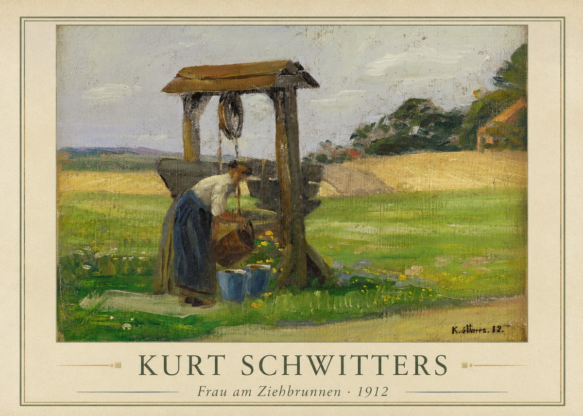 Kurt Schwitters Frau Am Ziehbrunnen No1 - Plakat