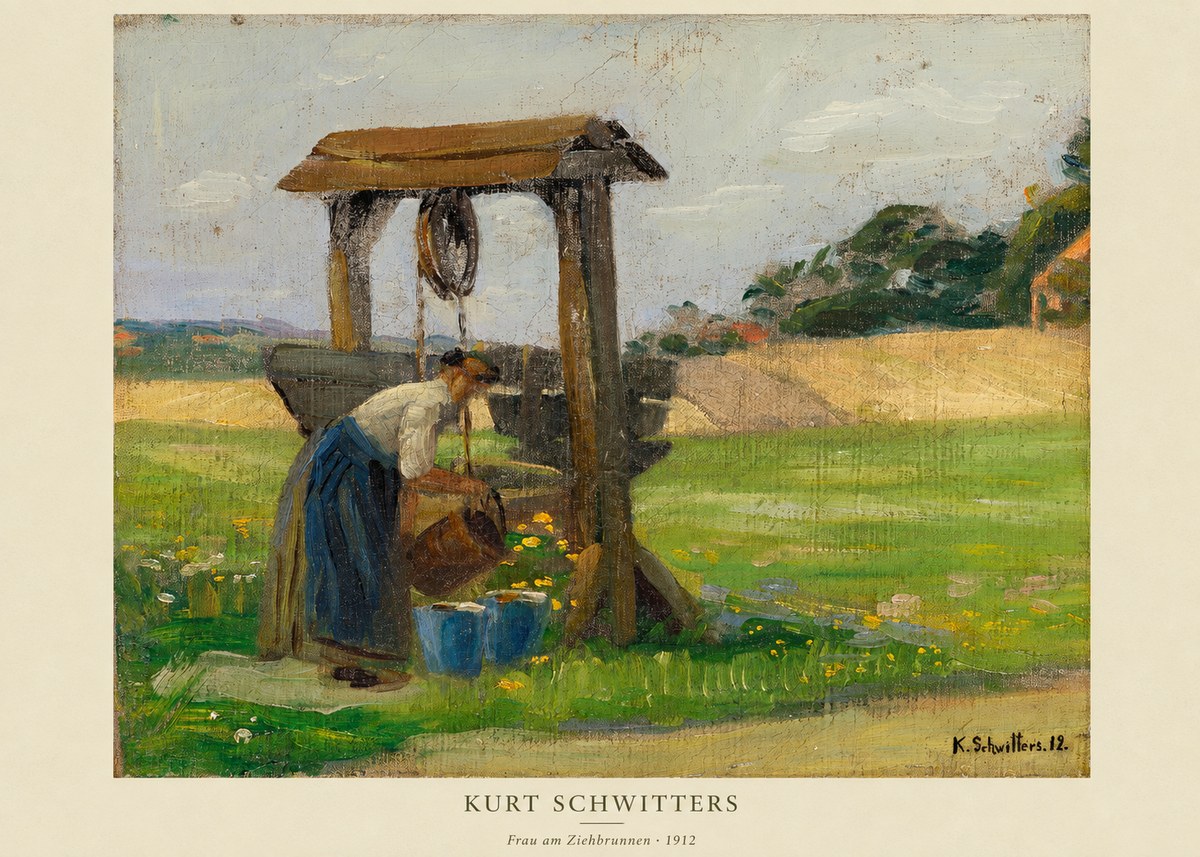 Kurt Schwitters Frau Am Ziehbrunnen No6 - Plakat