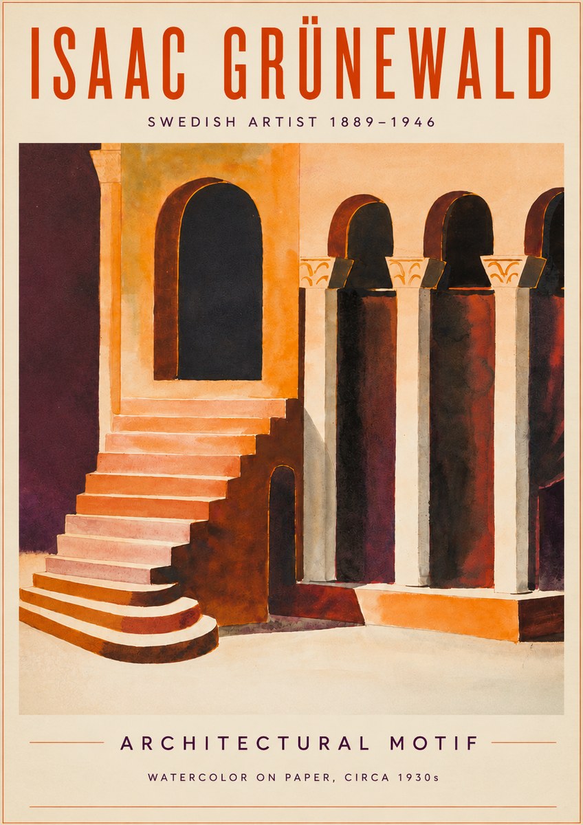Isaac Grünewald Architectural Motif III No3 - Plakat